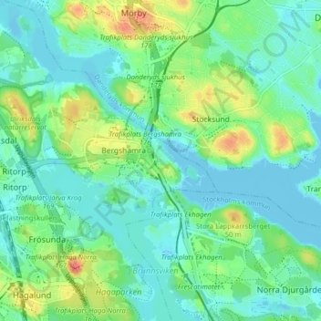 Stocksundstorp topographic map, elevation, terrain