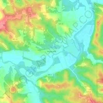 Morse Mill topographic map, elevation, terrain