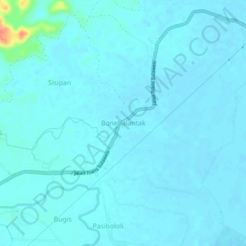 Bonebalantak topographic map, elevation, terrain