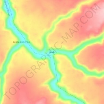 Limão topographic map, elevation, terrain