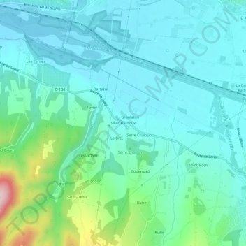 Saint-Bardoux topographic map, elevation, terrain