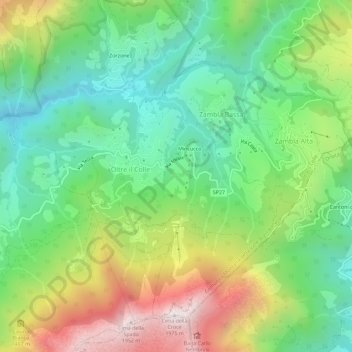 Contrada Vandullo topographic map, elevation, terrain