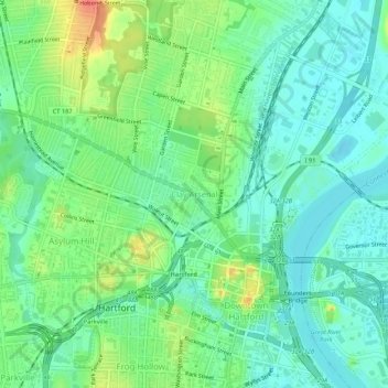 Clay Arsenal topographic map, elevation, terrain