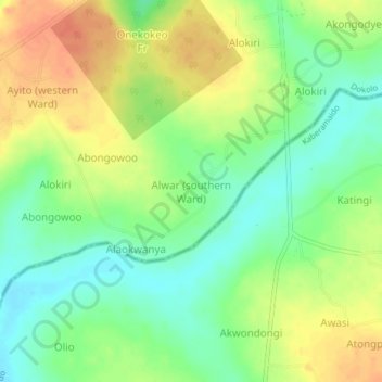 Alwar (southern Ward) topographic map, elevation, terrain