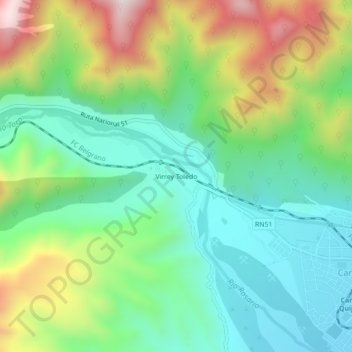 Virrey Toledo topographic map, elevation, terrain