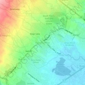 Bago Gallera topographic map, elevation, terrain