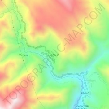 San Juan topographic map, elevation, terrain