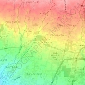 Banaba West topographic map, elevation, terrain