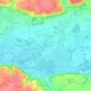 La Gare topographic map, elevation, terrain