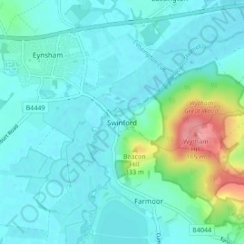 Swinford topographic map, elevation, terrain