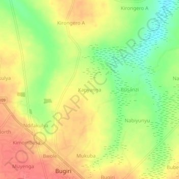 Kapyanga topographic map, elevation, terrain
