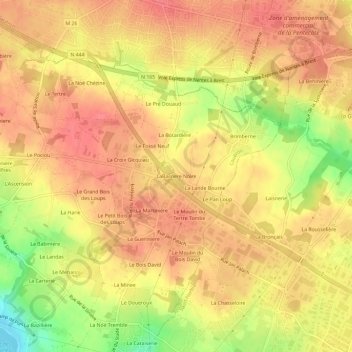 LaBarriere Noire topographic map, elevation, terrain