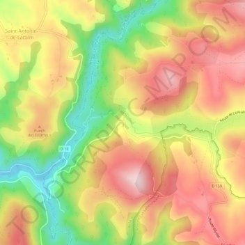 Arifat topographic map, elevation, terrain