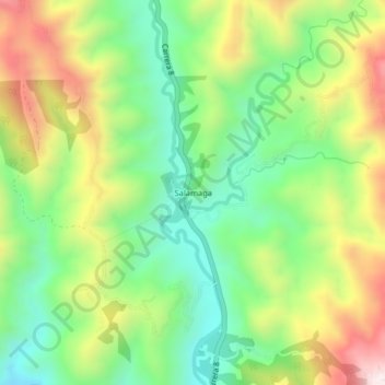 Salamaga topographic map, elevation, terrain