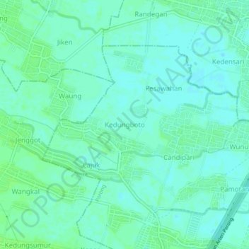 Kedungboto topographic map, elevation, terrain