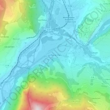 Le Plan de Phazy topographic map, elevation, terrain