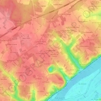La Babonnière topographic map, elevation, terrain