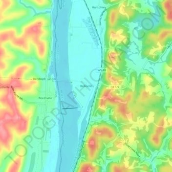 Belleville topographic map, elevation, terrain