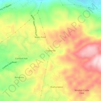 Concordia topographic map, elevation, terrain