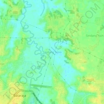 Sindang Sono topographic map, elevation, terrain