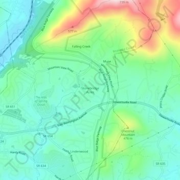 Stonebridge Acres topographic map, elevation, terrain