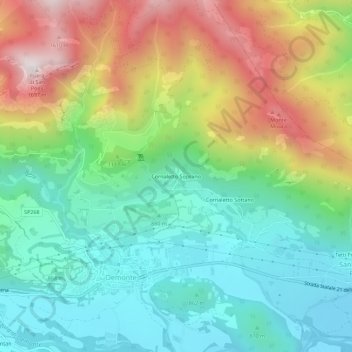 Cornaletto Soprano topographic map, elevation, terrain