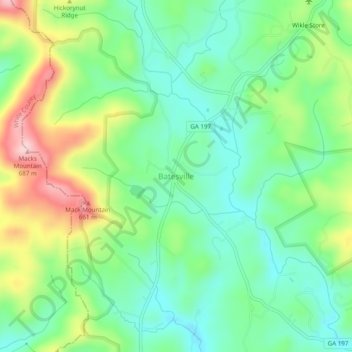 Batesville topographic map, elevation, terrain