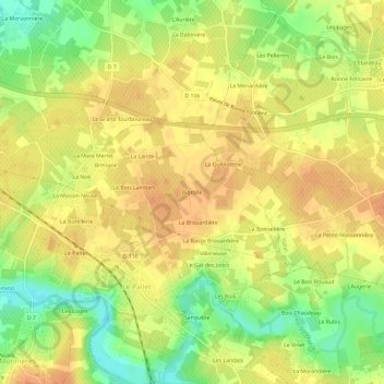 Bigrolle topographic map, elevation, terrain
