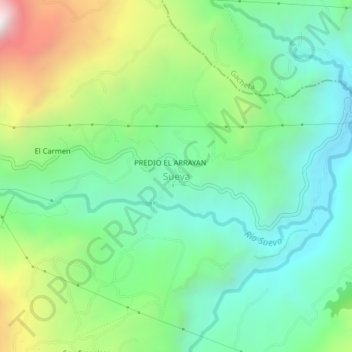 Sueva topographic map, elevation, terrain
