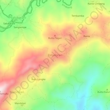 Pebaloran topographic map, elevation, terrain