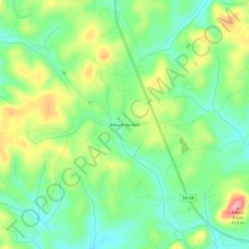 Mount Vernon topographic map, elevation, terrain