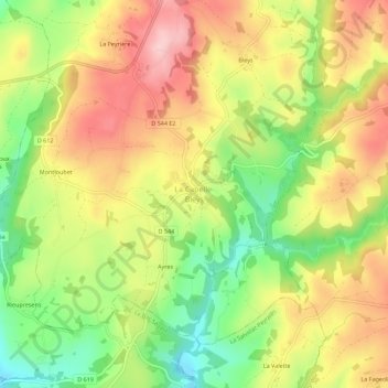 La Capelle-Bleys topographic map, elevation, terrain