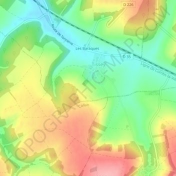 Les Noirats topographic map, elevation, terrain