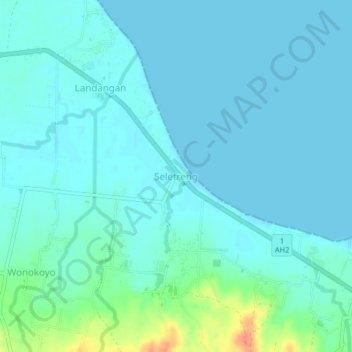 Seletreng topographic map, elevation, terrain