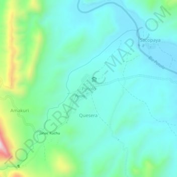 Potolo topographic map, elevation, terrain