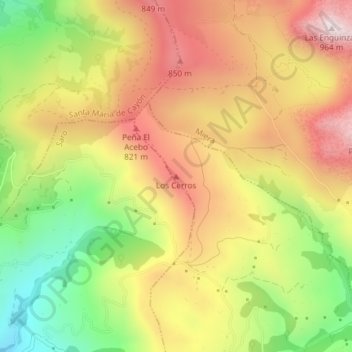 Los Cerros topographic map, elevation, terrain