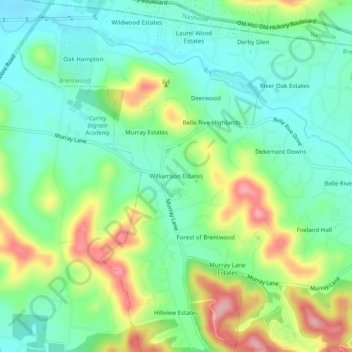 Williamson Estates topographic map, elevation, terrain