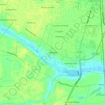 Deerfield topographic map, elevation, terrain