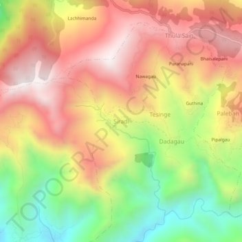 Siradi topographic map, elevation, terrain