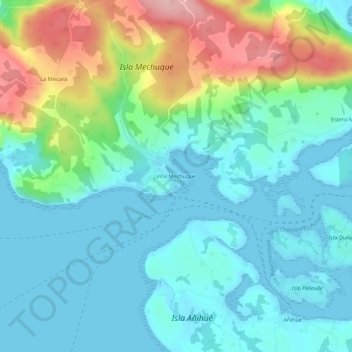 Villa Mechuque topographic map, elevation, terrain
