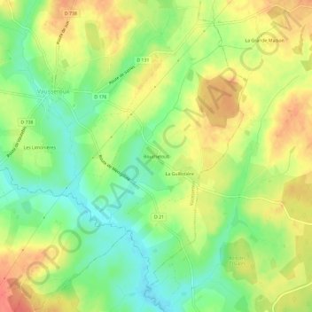 Bouchetout topographic map, elevation, terrain