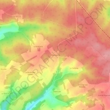 Maurepas topographic map, elevation, terrain