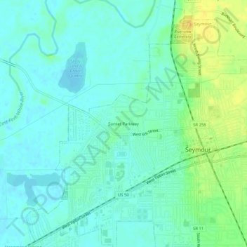 Sunset Parkway topographic map, elevation, terrain