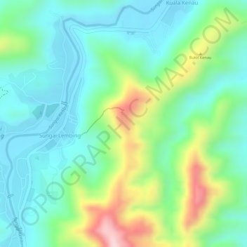 Bukit panorama topographic map, elevation, terrain