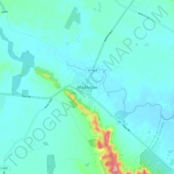 Marchigüe topographic map, elevation, terrain