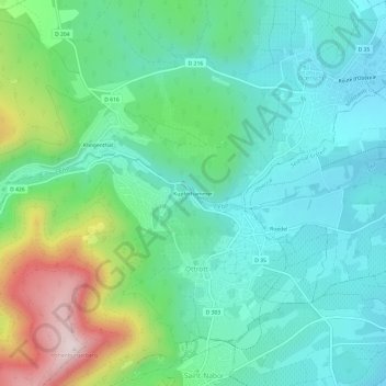 Kupferhammer topographic map, elevation, terrain