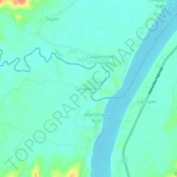 Calapangan topographic map, elevation, terrain