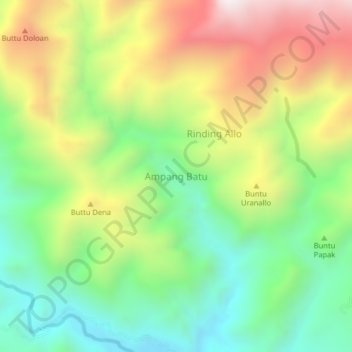 Ampang Batu topographic map, elevation, terrain