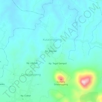 Kp. Palasari topographic map, elevation, terrain