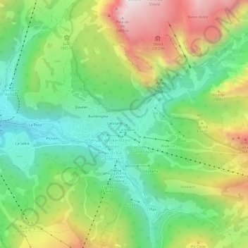 La Vila topographic map, elevation, terrain